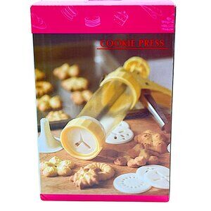 Cookie Press 28 Piece Set x 2 Mats 22 Piece Acces. Measure Cup Brush